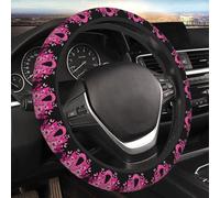 Caches Volant Voiture Fleur Ruban Rose Housse Volant Voiture Universel Couvre Volants Voitures Robuste pour Pkw Accessoire SUV 37-38Cm