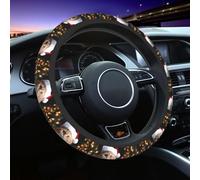 Caches Volant Voiture Le Chat Chapeauté De Noël Couvre Volants Voitures Universel Housse Volant Voiture Souple pour Camions Accessoire Véhicules 37-38Cm