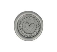 Cachet de cire à coller - 25 mm - Coeur - Argenté - 10 pcs