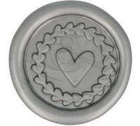 Cachet de cire à coller - 25 mm - Coeur - Argenté - 10 pcs Argenté G