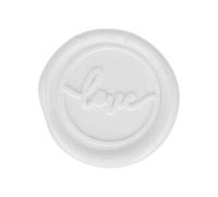 Cachet de cire à coller - 25 mm - Love - Blanc - 10 pcs