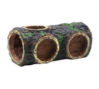 Cachette Bûche Creuse en Résine pour Gecko et Aquarium | Double Fonction, Terrarium et Aquarium, Texture Réaliste de Tronc, Coloris Marron