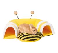 Cachette chaude en forme d'abeille mignonne pour lapin, tunnels et tubes pour cage de cochon d'Inde, tunnel robuste pour rat, hamster, hérisson, chinchilla