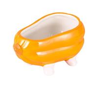 Cachette citrouille pour petits animaux | Pour la décoration de cage et d'habitat avec construction en céramique, adapté pour un style saisonnier et des moments photo
