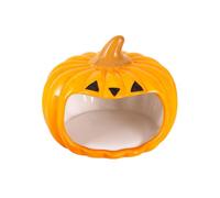 Cachette citrouille pour petits animaux | Pour la décoration de cage et d'habitat avec une construction à thème, adaptée pour un style saisonnier et des moments photo