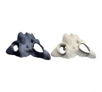Cachette d'angle pour aquarium pour crevettes, espace de repos, texture de racine de mangrove, matériau en polyylactide sûr, décoration pour aquarium - Blanc (noir - L)