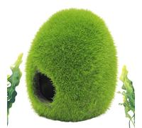 Cachette d'aquarium pour poissons, mousse et mousse, 6,6 x 6,8 x 7,6 cm, grottes réalistes spacieuses amovibles, repos en eau douce et salée pour betta, crevettes et créatures, vert