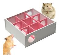Cachette de hamster multi-chambres | Labyrinthe en bois à 9 chambres pour hamster - Jouet en bois pour hamster, design spacieux pratique pour explorer un tunnel, pour hamsters, cochons d'Inde