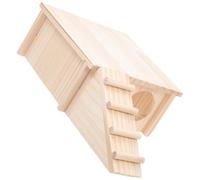 Cachette Décorative pour Hamster en Bois Multi Chambre avec Échelle | Résistante à L’usure Déchirures, Nid Confortable, pour Petits Hérissons et Petits Animaux, Khaki