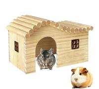 Cachette en bois pour cochon d'Inde avec fenêtre - Maison en bois pour rat, chinchilla, hérisson, hamster, lapin (taille M)