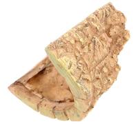 Cachette en Résine pour Reptiles, Grotte Sûre et Pratique, Kaki | Nettoyage Facile, Zone D’observation Intégrée, Accès Aisé pour Nourrir, Décor Discret pour Terrarium
