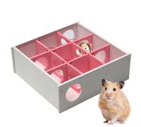 Cachette multi-chambres pour hamster - Labyrinthe - Labyrinthe à 9 chambres - Jouet pour hamster en bois - Jouet d'exploration pour tunnel de hamster - Cachette pratique avec plusieurs espaces pour Me