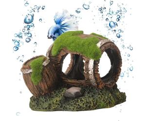 Cachette Poisson Combattant Abri Réaliste Décoration Aquarium | Décoration de bac avec grotte d'angle pour poisson-chat, axolotl, corydoras, écrevisse, eau douce, eau de mer,