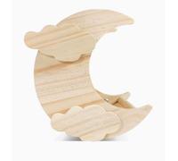 Cachette pour Chinchilla en Bois en Forme de Lune avec Nuages décoratifs, Maison pour Petits Animaux, pour cochons d’Inde, Hamsters, écureuils et Sugar Gliders, à Suspendre ou Poser