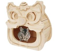 Cachette pour chinchilla en bois naturel pour petits animaux pour chinchilla écureuil sucre planeurs