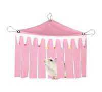 Cachette pour Cochon d'Inde,Adorable Hamac d'angle pour Lapin avec Pare-Soleil a Pompon et Crochets en Métal pour Lapin,Furet,Rat,Chinchilla,Accessoires de Cage pour Petits Animaux