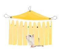 Cachette pour Cochon d'Inde,Adorable Hamac d'angle pour Lapin avec Pare-Soleil a Pompon et Crochets en Métal pour Lapin,Furet,Rat,Chinchilla,Accessoires de Cage pour Petits Animaux