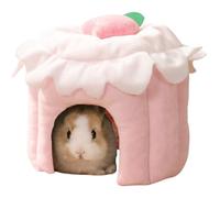 Cachette pour cochon d'Inde, tunnel en forme de gâteau pour cochon d'Inde, lapin, hamster, chinchilla, furet, lapin et autres petits animaux de compagnie (rose, M)
