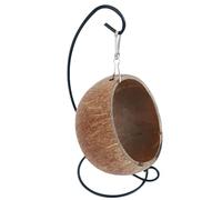 Cachette pour hamster en noix de coco - Niche naturelle pour petits animaux - Hamac suspendu en coquille de noix de coco avec tapis confortable - Accessoire d'habitat pour rongeurs nains, souris, re