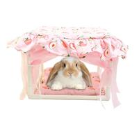 Cachette pour Hamster - Habitat Nid Cabane Abri pour Petits Animaux,Abri avec Porte en Pompons Doux pour Souris Lapin Chinchilla Gerbille