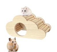 Cachette pour hamster nain - Cachette en bois naturel | Maison en bois pour petits animaux, décoration de plate-forme bombée, aire de jeu, nid de jouet à mâcher pour hamster nain chinchilla, 17 x 9,5