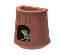 Cachette pour Reptiles,Installation Verticale Suspendue,Cachette d'escalade pour Reptiles avec Bol d'eau Amovible pour Gecko,Lézard,Petit Animal de Compagnie