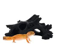 Cachettes Gecko À Crête Grande Décoration Escalade Souche Réaliste | Décor D'Aquarium pour Aquarium Terrarium Terrier Désertique Coin Maison Zoo Salon Vue Araignées Serpents