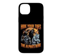 Cachez Vos Orteils The Alpha's Here Funny Alpha Wolf Meme Cringe Coque pour iPhone 14 Plus