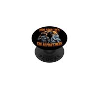 Cachez Vos Orteils The Alpha's Here Funny Alpha Wolf Meme Cringe PopSockets PopGrip Adhésif