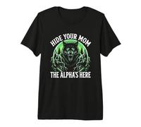 Cachez Votre Femme The Alpha is Here Wolf Male Werwolf Meme T-Shirt Haut de Gamme