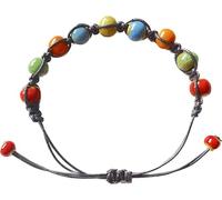CaChnTyche Bracelet de perles tressées pour femme, tendance et colorées, perles rondes en céramique, taille réglable, bracelets en macramé, bijoux amérindiens, accessoires mignons bohème hippie pour