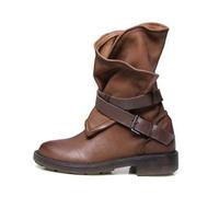Cachorro 1 Paire De Bottes Courtes De Style Rétro Slouchy, Costume Médiéval Victorien Renaissance, Steampunk Cosplay Medium Tube Bottes pour Femmes, Cadeau,Marron,41