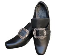 Cachorro 1 Paire De Chaussures Médiévales Renaissance Halloween pour Hommes, Bottes De Jazz en Cuir Vintage, Accessoires De Randonnée Décontractés en Plein Air,Noir,45