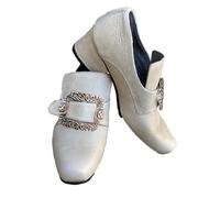 Cachorro 1 Paire De Chaussures Médiévales Renaissance Halloween pour Hommes, Bottes De Jazz en Cuir Vintage, Accessoires De Randonnée Décontractés en Plein Air,Off White,48