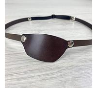 Cachorro Cache-Œil en Cuir Vintage, Masque pour Les Yeux Gothique Médiéval, Accessoires De Costume De Cosplay De Pirate d'halloween Réglables, Cache-Œil Médical,Brown Right Eye
