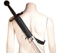 Cachorro Médiéval Dorsal Lace Up Fourreau Dos Grenouille, Escrimeur en Plein Air Porte-Épée Longue, Adulte GN Chevalier Rapière Anneau Étui Cosplay Costume Accessoires,Noir
