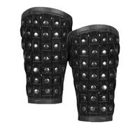 Cachorro Samouraï Faux Cuir Rivet Tressé Brassards, Médiéval Chevalier Archer Gantelet, Steampunk Armure Bracer pour Hommes Femmes, Halloween Costume Cosplay Accessoire,Noir