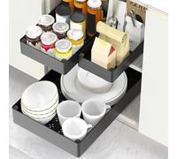 Cachpib Tiroir télescopique, extensible de cuisine, étagères de rangement pour armoires de cuisine, tiroir extensible, organisateur de placard coulissant, organisateur de placard à tirer sous l'évier