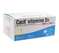 Cacit Vitamine D3 1000mg/880UI Carbonate De Calcium/ Cholécalciférol Granulés Effervescents 30 Sache