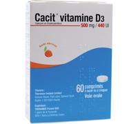 Cacit Vitamine D3 500mg/440UI Calcium/Vitamine D3 Comprimés 60