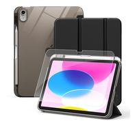 CACOE Coque pour iPad (A16) 11ème 2025 /10ème Génération 2022 avec Verre Trempé, Etui avec Porte-Stylet, Légère Housse Arrière Translucide en PC avec Réveil/Sommeil Auto - Noir