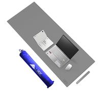 Cacoy 120x50 cm Tapis de Bureau en en Cuir, Gaming Tapis de Souris XXL, Grande Pad de Bureau, Imperméable Protecteur de Bureau, Buvards de Bureau pour Ordinateur de Bureau (Gris)