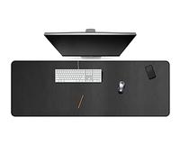 Cacoy 150x50 cm Tapis de Bureau en en Cuir, Imperméable Buvards de Bureau pour Ordinateur de Bureau, Grand Tapis de Souris XXL, Tapis de Clavier et de Souris, Noir