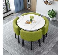 Cact Ensemble table de cuisine ronde/carrée avec 4 chaises - Parfait pour les petites salles à manger, les repas de famille confortables et les divertissements dans des espaces limités - Design peu
