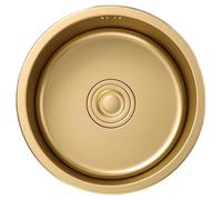 Cact Évier à siphon pour véhicule récréatif - Mini bassin rond compact en acier inoxydable, bol simple peu encombrant pour la cuisine et l'extérieur (32 x 32 x 20 cm), parfait pour les camping-cars et