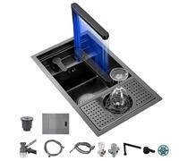 Cact Évier de cuisine caché avec accessoires 55 x 32 x 23 cm Design à poser au-dessus du comptoir pour appartements et villas, idéal pour les salles de repos modernes, siphon et couvercle inclus