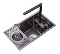 Cact Évier de cuisine mural avec robinet - Design compact invisible (57,9 x 25,9 x 22,1 cm) - Parfait pour les petits appartements, salles de bains et toilettes