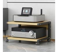 Cact Home & Office Sto Étagère TV mobile à 2 niveaux avec roulettes Marron 50 x 40 x 30 cm