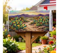 Cacti Housse magnétique pour boîte aux lettres Motif fleurs naturelles du désert Vert été pour décoration de jardin 53,3 x 64,9 cm