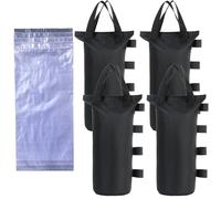 CACTIYE Sacs de sable pour auvent avec sacs de stockage d'eau, sacs d'ancrage de tente très résistants, 50 x 20,1 cm, noir (noir, 4 sacs de sable + 4 sacs à eau)